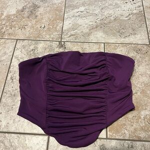 Purple Ruched Strapless Top